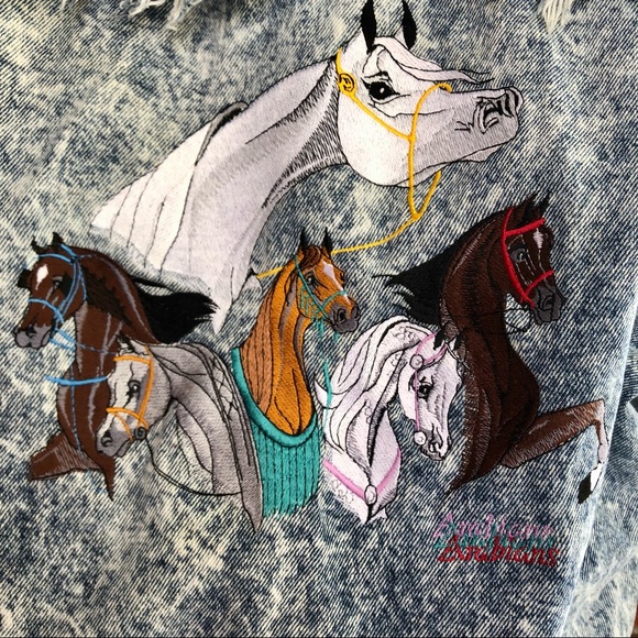 Code Bleu Women’s Denim Jacket Size M Vintage 1980’s with Fringe Made in Japan - Picture 10 of 16